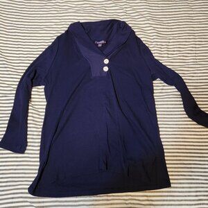 Navy Blue Long Sleeve Sweater